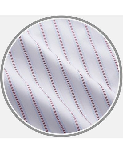 Turnbull & Asser Red And Blue Multi Stripe Cotton Fabric
