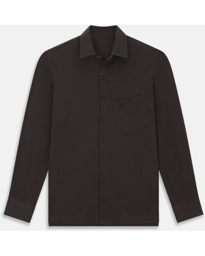 Turnbull & Asser Brown Cotton Polo Shirt - Black