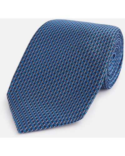 Turnbull & Asser Blue Geometric Silk Tie