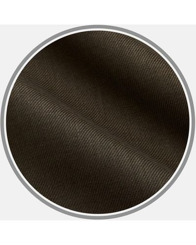 Turnbull & Asser Khaki Green Plain Linen Fabric