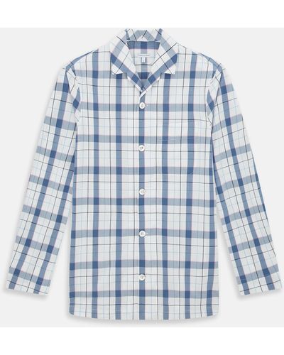 Turnbull & Asser Blue Blazer Check Pyjama Shirt