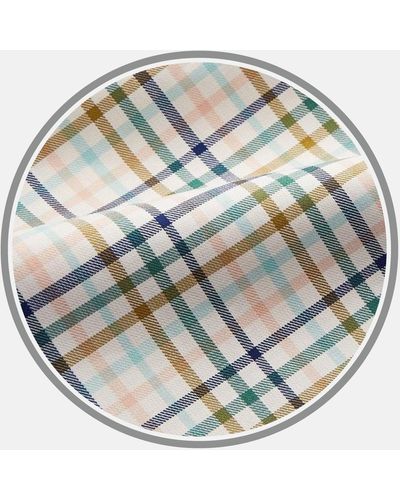 Turnbull & Asser Green Multi Check Cotton Fabric - Multicolour