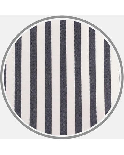 Turnbull & Asser Black Candy Stripe Cotton Fabric