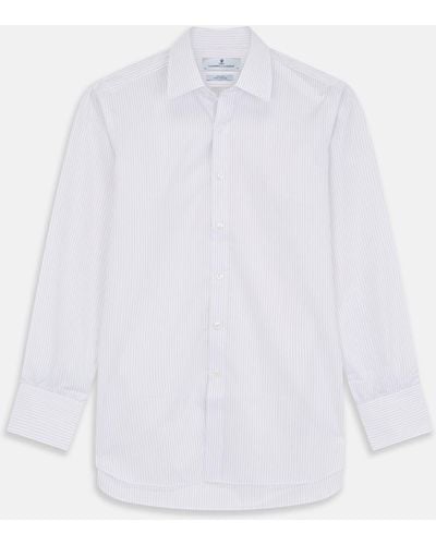 Turnbull & Asser Red & White Stripe Sea Island Quality Cotton Regular Fit Mayfair Shirt