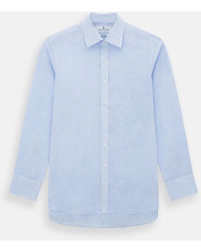 Turnbull & Asser Pale Blue Linen Mayfair Shirt
