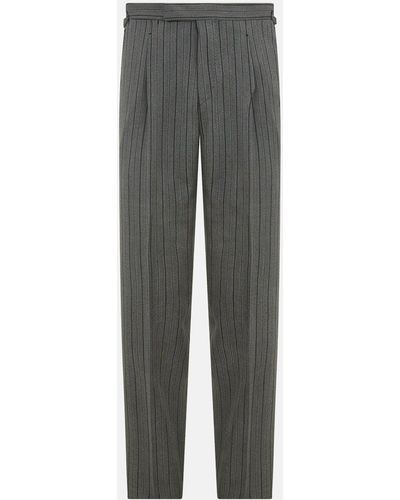Turnbull & Asser Grey Multi Pinstripe Morning Dress Trousers