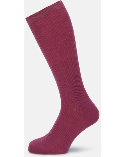 Turnbull & Asser Mauve Mid-length Merino Socks - Purple