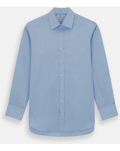Turnbull & Asser Light Blue End-on-end Shirt With T&a Collar And 3-button Cuffs