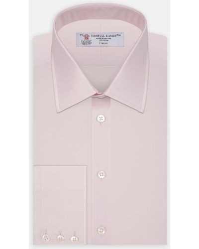 Turnbull & Asser Pink Cotton Shirt With T&a Collar And 3-button Cuffs