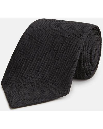 Turnbull & Asser Black Lace Silk Tie