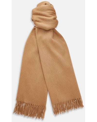 Turnbull & Asser Camel Brown Cashmere Scarf