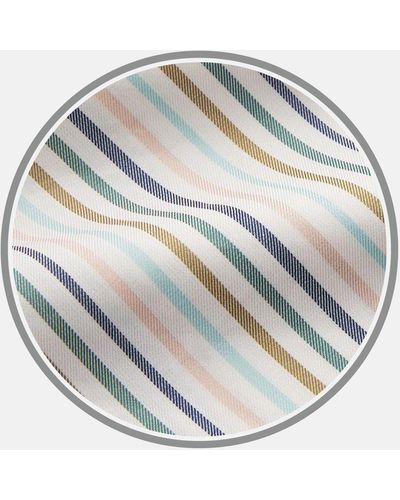Turnbull & Asser Green Multi Stripe Cotton Fabric - Multicolour