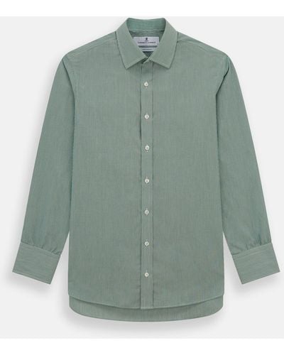 Turnbull & Asser Green Fine Stripe Mayfair Shirt