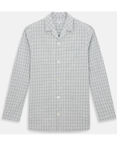 Turnbull & Asser Grey Fine Multi Graph Check Pyjama Shirt