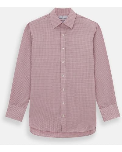 Turnbull & Asser Pink Fine Graph Check Mayfair Shirt - Purple