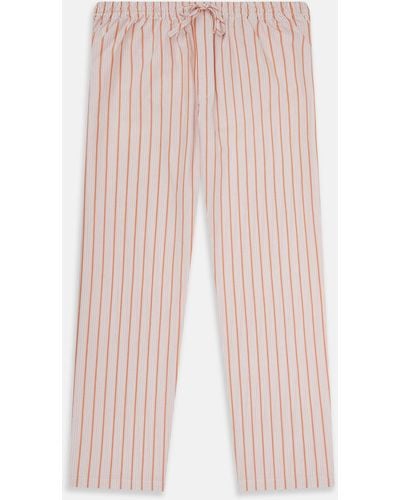 Turnbull & Asser Orange Multi Track Stripe Pyjama Trousers - Pink