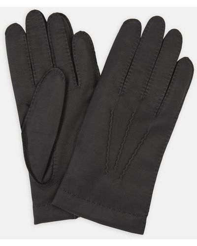 Turnbull & Asser Walden Black Leather Gloves