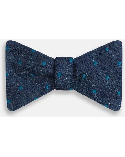 Turnbull & Asser Teal Micro Dot Silk Bow Tie - Blue
