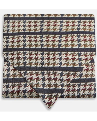 Turnbull & Asser Brown Houndstooth Silk Cravat - Multicolour