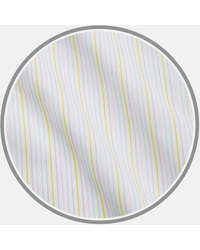 Turnbull & Asser Yellow Multi Stripe Cotton Fabric - Multicolour