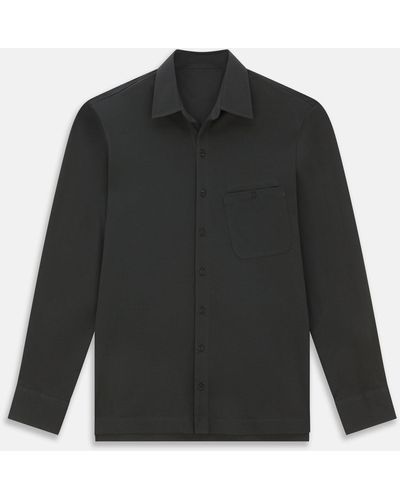 Turnbull & Asser Moss Green Cotton Polo Shirt - Black