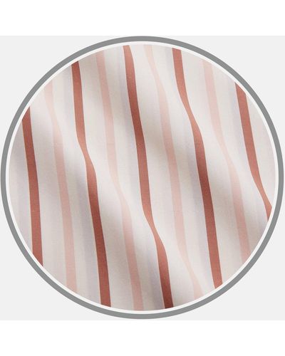 Turnbull & Asser Burgundy Multi-stripe Cotton Fabric - Multicolour