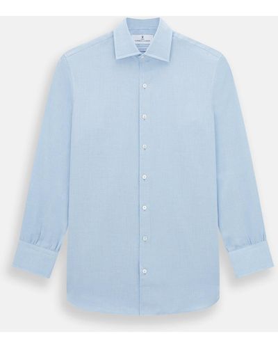Turnbull & Asser Tailored Fit Blue Cotton Cashmere Belgravia Shirt