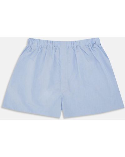 Turnbull & Asser Plain Blue Sea Island Quality Cotton Boxer Shorts