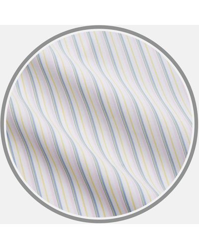 Turnbull & Asser Green Multi Stripe Cotton Fabric - Multicolour