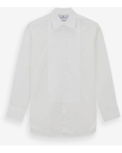 Turnbull & Asser White Marcella Dress Shirt With T&a Collar And Double Cuffs