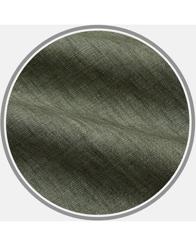 Turnbull & Asser Sage Green Plain Linen Fabric