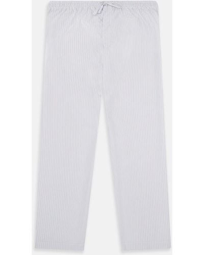Turnbull & Asser Red Multi Pinstripe Pyjama Trousers - White