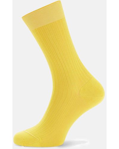 Turnbull & Asser Yellow Short Cotton Socks