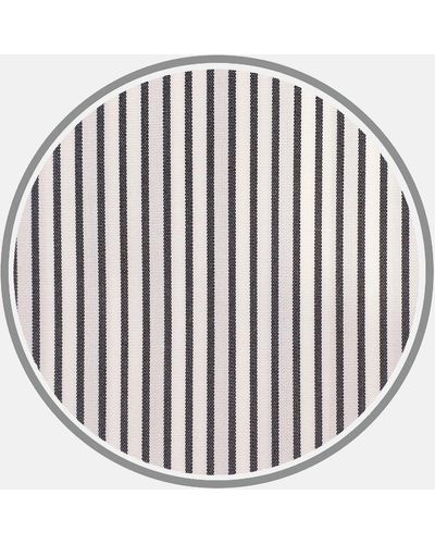 Turnbull & Asser Black Half Bengal Stripe Cotton Fabric