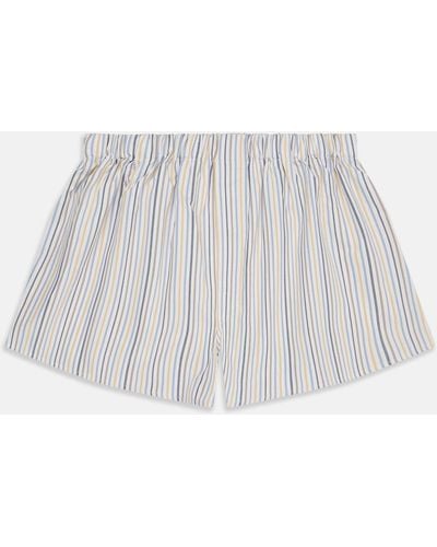 Turnbull & Asser Yellow Multi Stripe Cotton Boxer Shorts - Multicolour