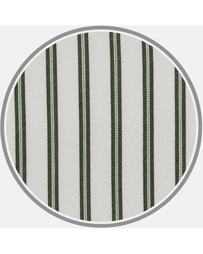 Turnbull & Asser Green Stripe Cotton Fabric - Multicolour