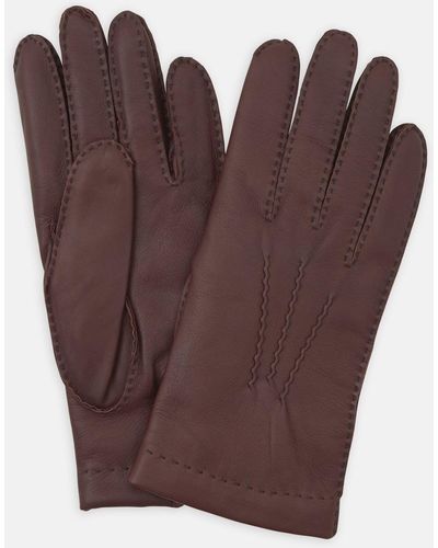 Turnbull & Asser Brown Hairsheep Leather Gloves