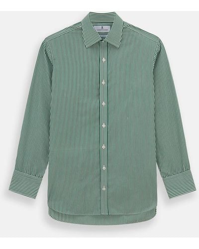 Turnbull & Asser Dark Green Bengal Stripe Mayfair Shirt