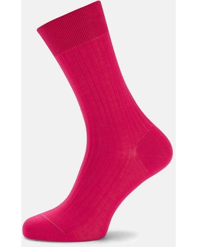 Turnbull & Asser Hot Pink Short Cotton Socks