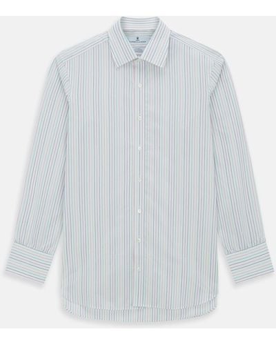 Turnbull & Asser Multicoloured Double Pinstripe Mayfair Shirt - White