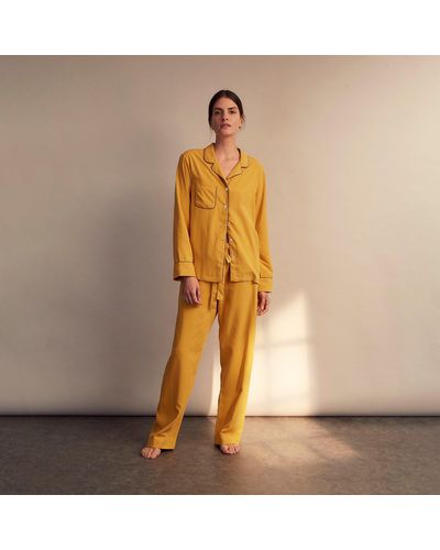 Turnbull & Asser Women's Gold Silk Harriet Pyjamas Set - Metallic
