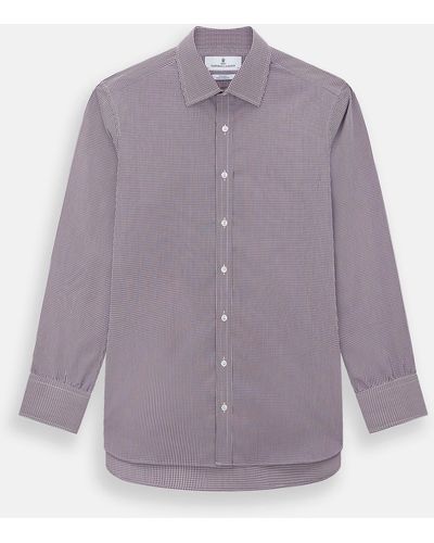 Turnbull & Asser Burgundy Micro Check Mayfair Shirt - Purple