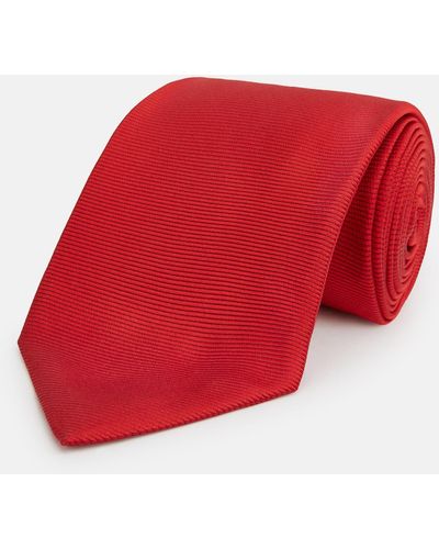 Turnbull & Asser Red Horizontal Twill Silk Tie