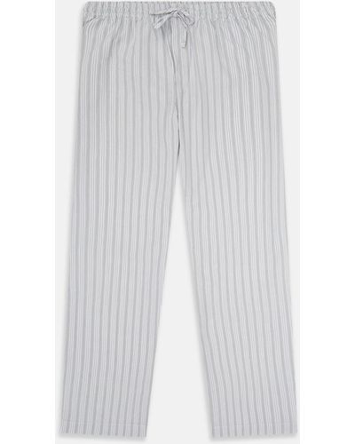 Turnbull & Asser Grey Fine Track Stripe Pyjama Trousers