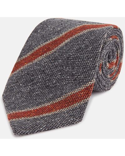 Turnbull & Asser Red Block Stripe Silk Tie - Multicolour