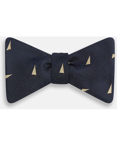 Turnbull & Asser Navy Triangle Silk Bow Tie - Blue