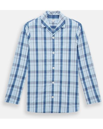 Turnbull & Asser Blue Multi Check Pyjama Shirt