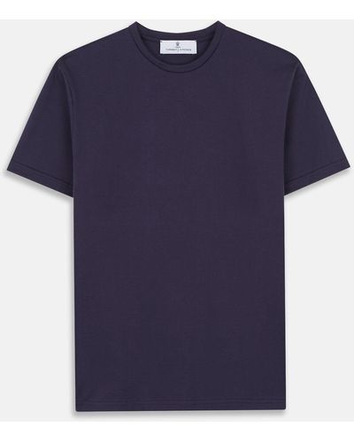 Turnbull & Asser Navy Davey Cotton T-shirt - Blue