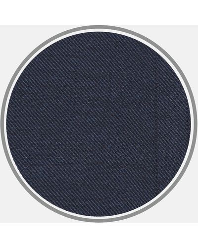 Turnbull & Asser Navy Cashmere Blend Fabric - Blue