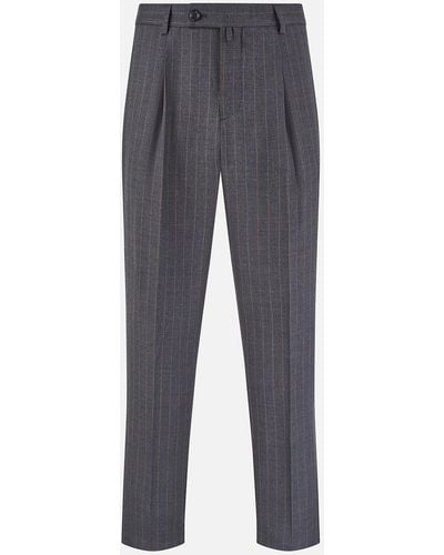 Turnbull & Asser Dark Grey Pinstripe Arthur Trousers